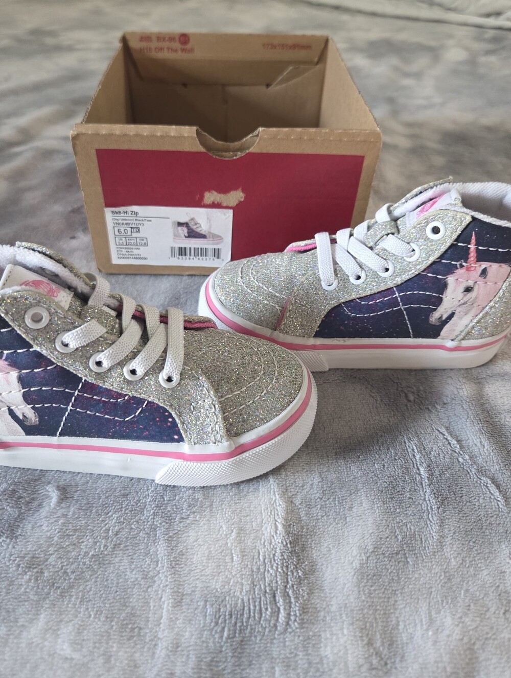 Vans Kids Unicorn High-Top Sneakers - Silver & Pink